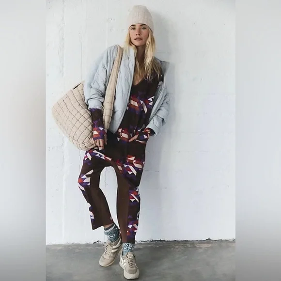 Free People Hot Shot Long Sleeve Printed Onesie - Picture 1 of 12